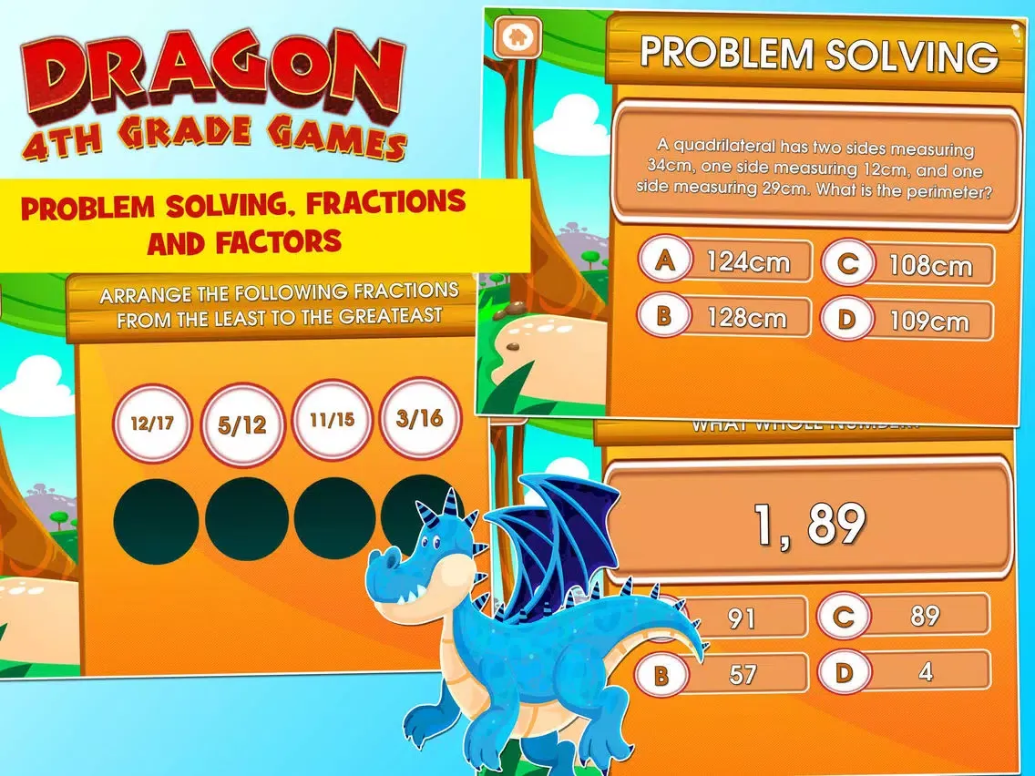 Capturas de tela do Dragons 4th Grade School Games iPad 