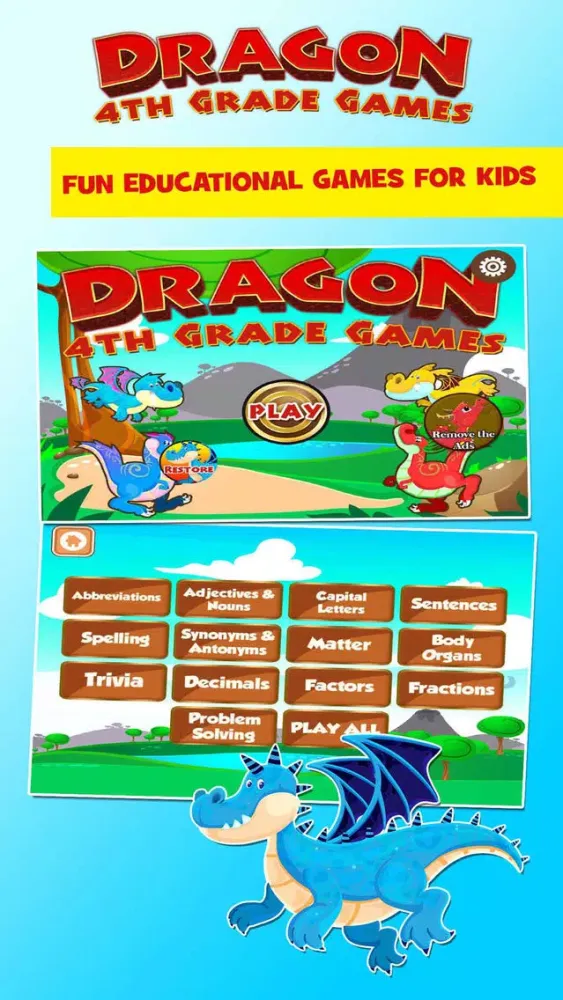 Capturas de tela do Dragons 4th Grade School Games