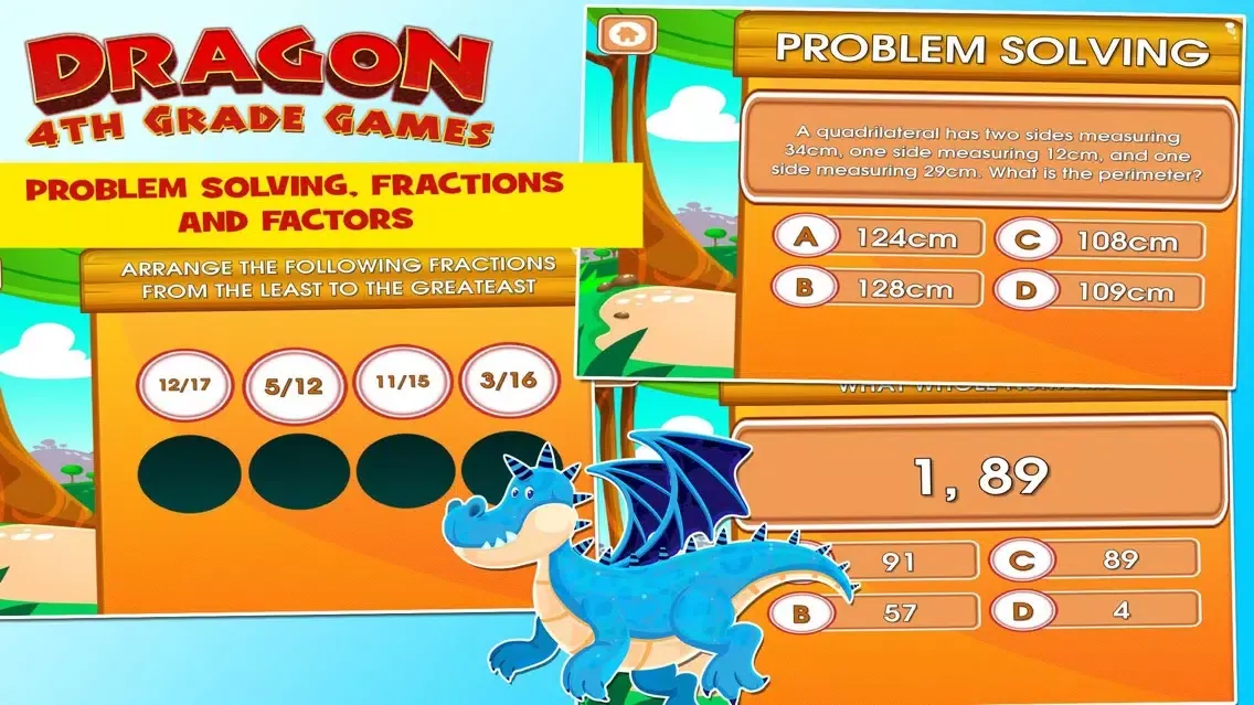 Capturas de tela do Dragons 4th Grade School Games
