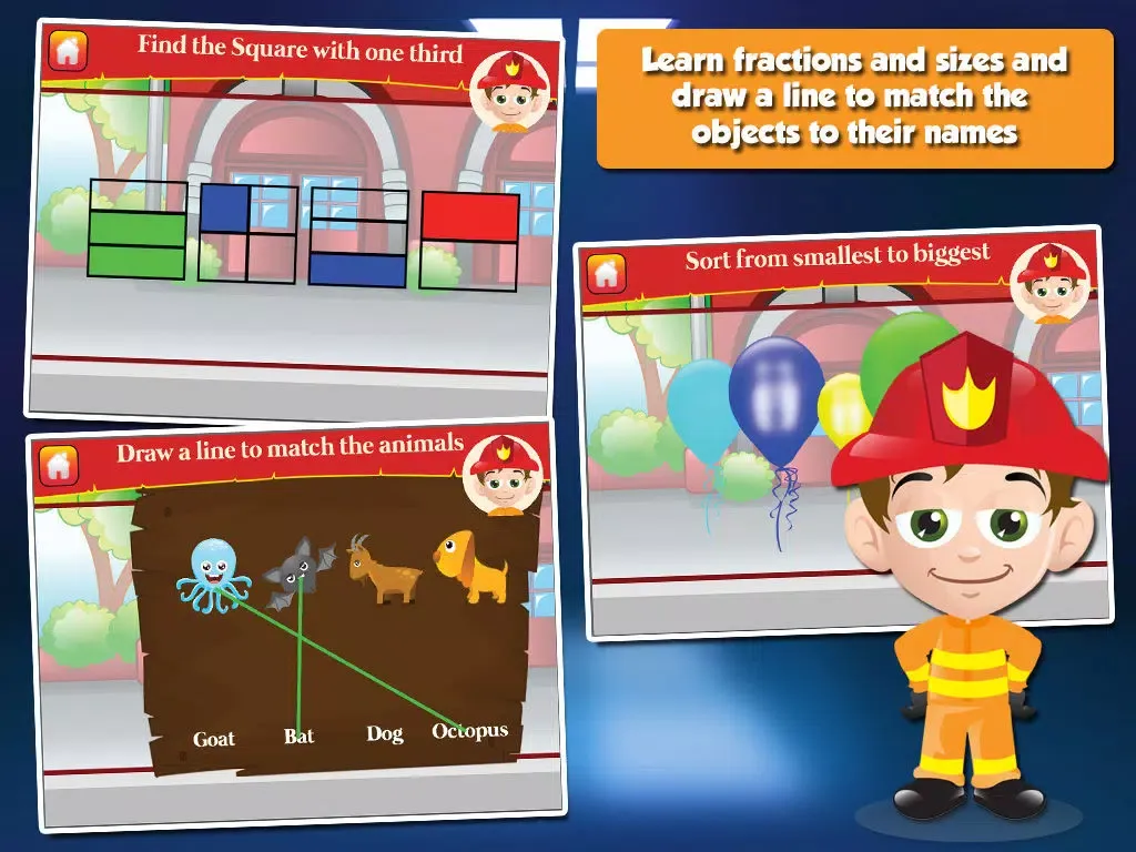 تصاویر Fire Fighter Kid Goes to School: First Grade Learning Games iPad 