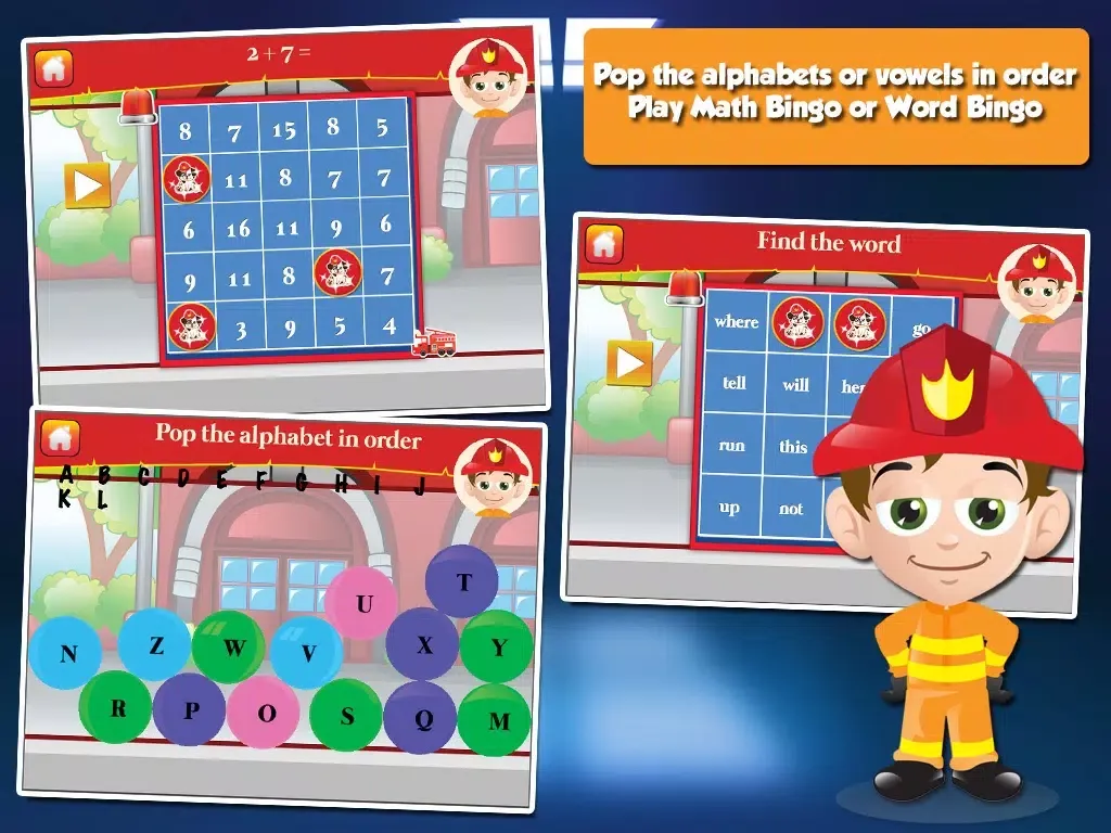 تصاویر Fire Fighter Kid Goes to School: First Grade Learning Games iPad 