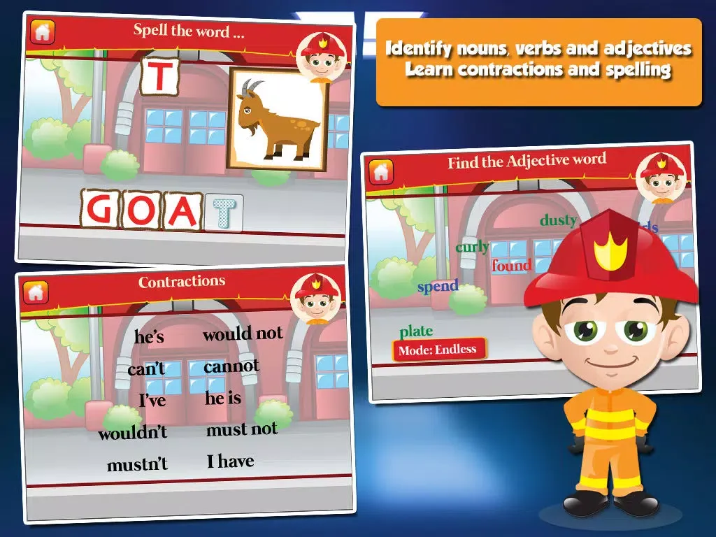 تصاویر Fire Fighter Kid Goes to School: First Grade Learning Games iPad 