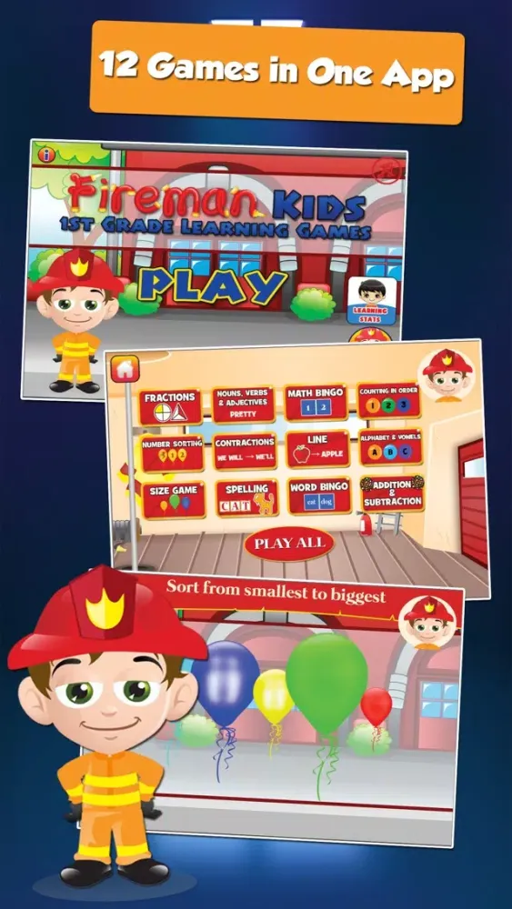 تصاویر Fire Fighter Kid Goes to School: First Grade Learning Games