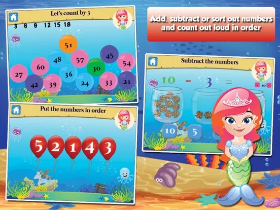 Tangkapan skrin Mermaid Princess Grade 1 Games iPad 