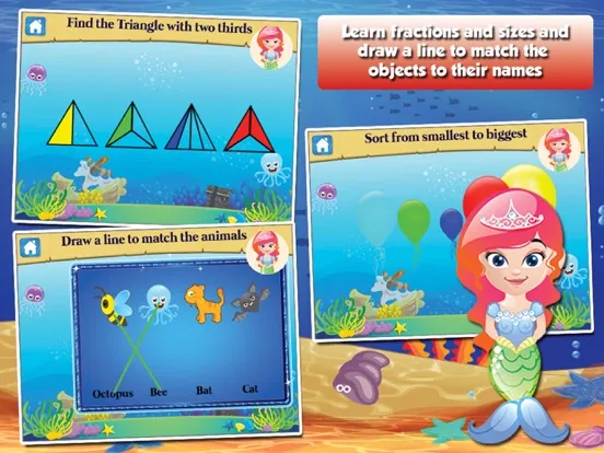 Tangkapan skrin Mermaid Princess Grade 1 Games iPad 