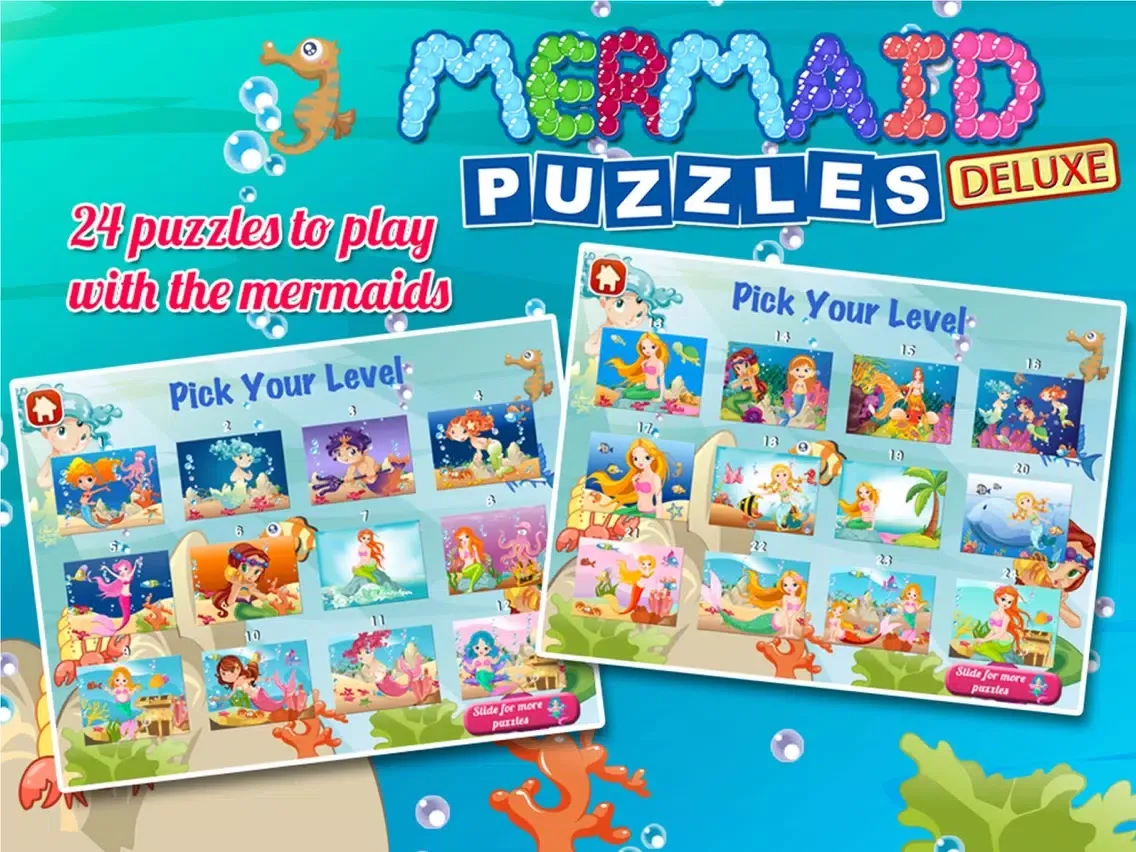 Mermaid Princess Puzzles Deluxe iPad 应用截图