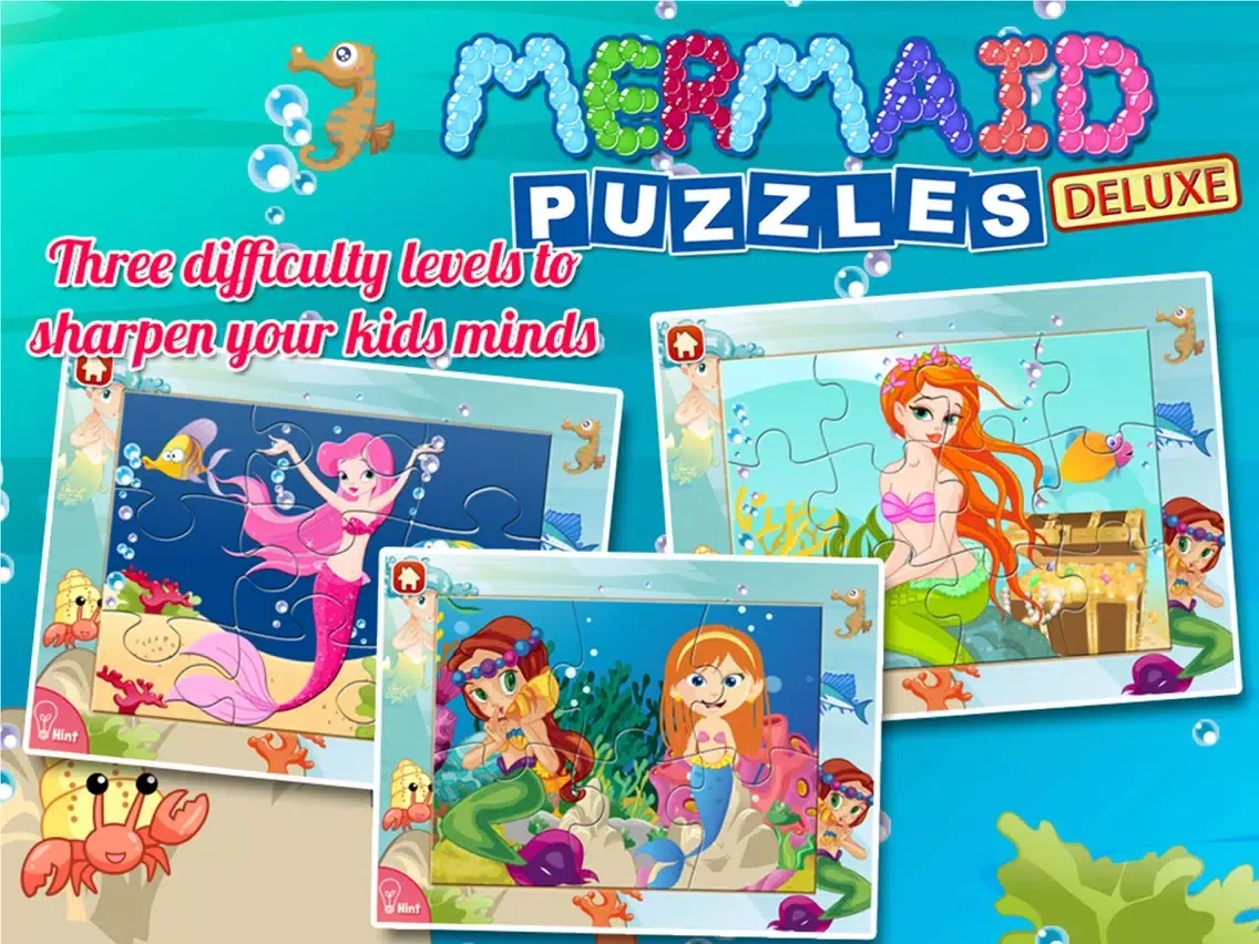 Mermaid Princess Puzzles Deluxe iPad 应用截图