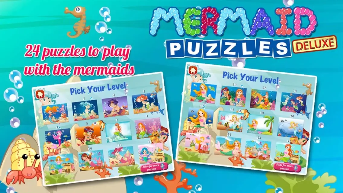 Mermaid Princess Puzzles Deluxe应用截图