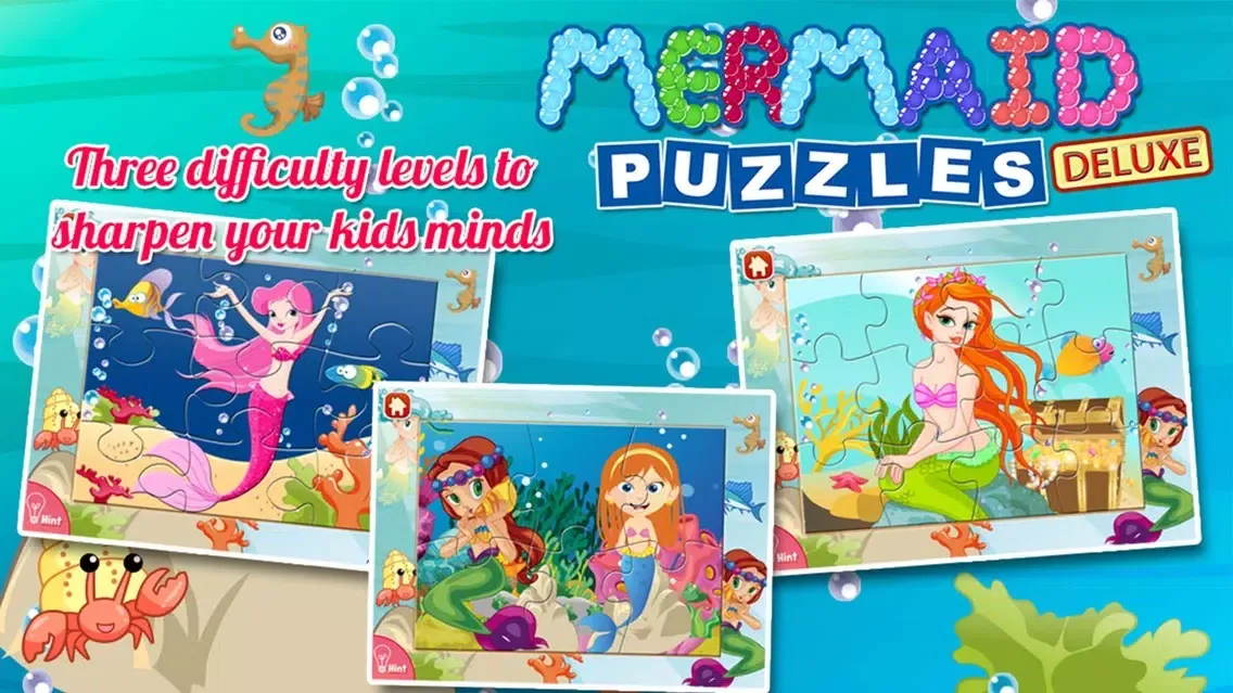 Mermaid Princess Puzzles Deluxe应用截图