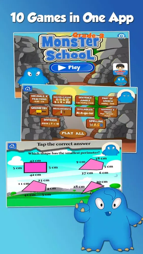 Monster Third Grade Kids Games 스크린샷