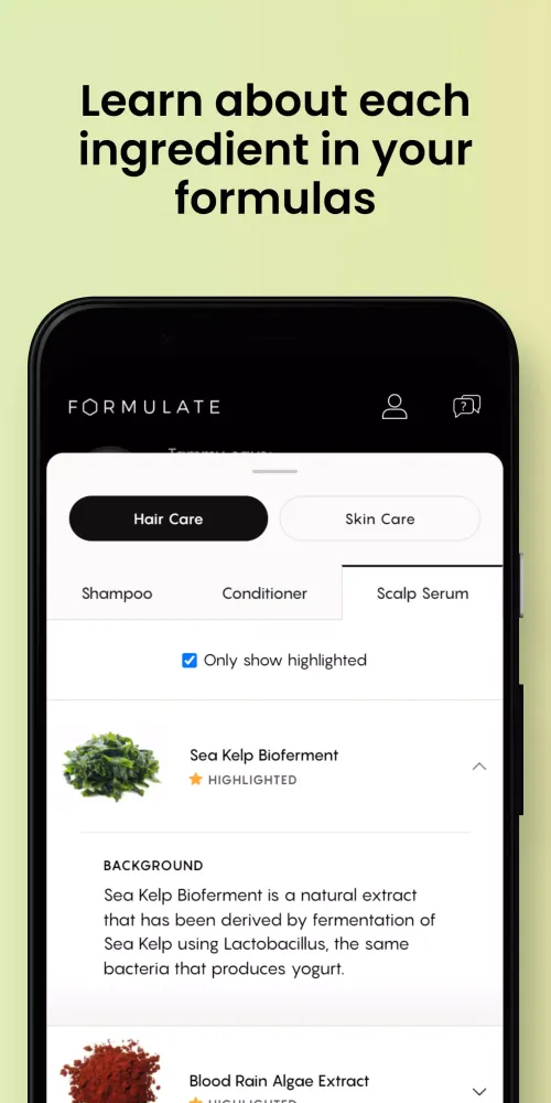Formulate Health Screenshots