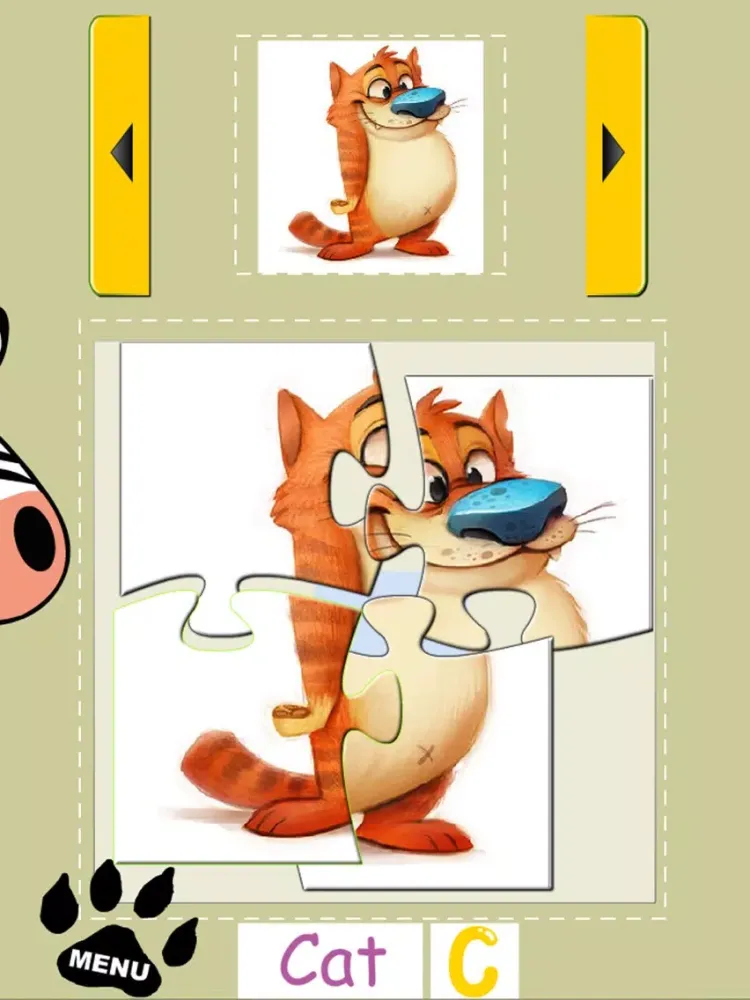 Learn sounds & Names with Cartoon Fun Animals iPad  Screenshots