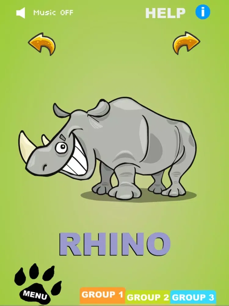 Learn sounds & Names with Cartoon Fun Animals iPad  Screenshots
