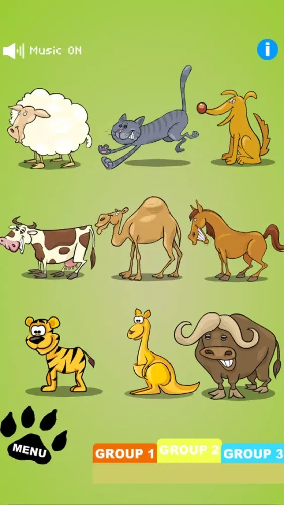 Learn sounds & Names with Cartoon Fun Animals Screenshots