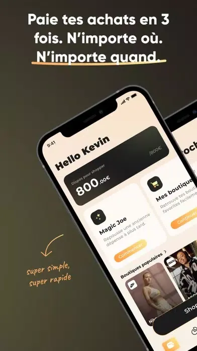 Tangkapan layar JOE | L'App du paiement en 3x