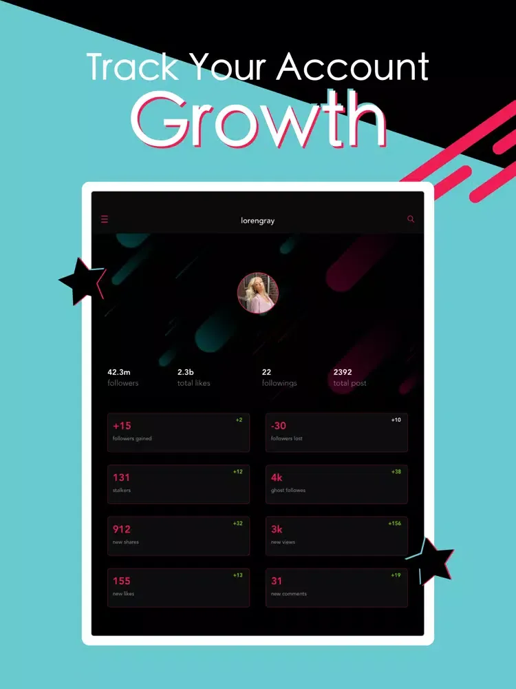 TikTracker: Reports for TikTok iPad  স্ক্রিনশট