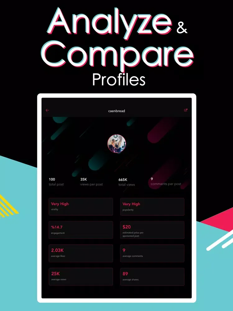TikTracker: Reports for TikTok iPad  স্ক্রিনশট