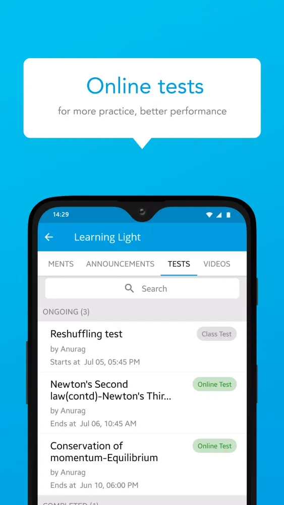 Captures d'écran de Genius Online Classes