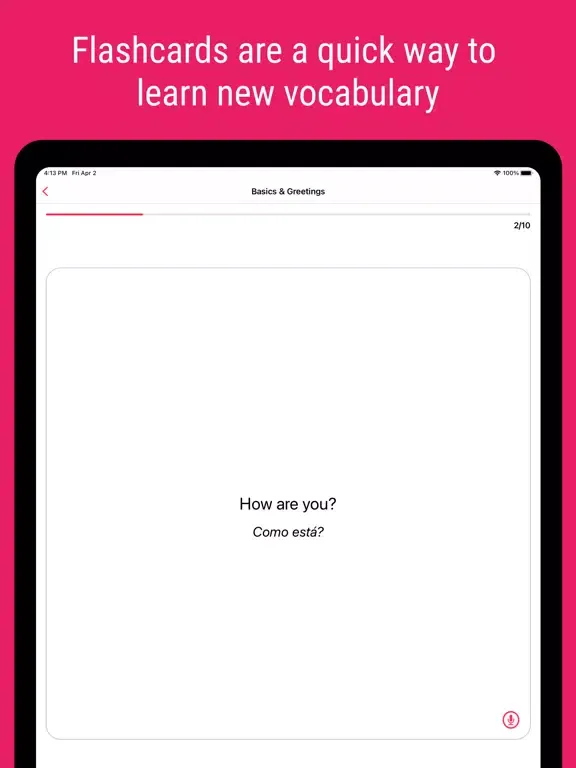 Capturas de tela do Morango Languages iPad 