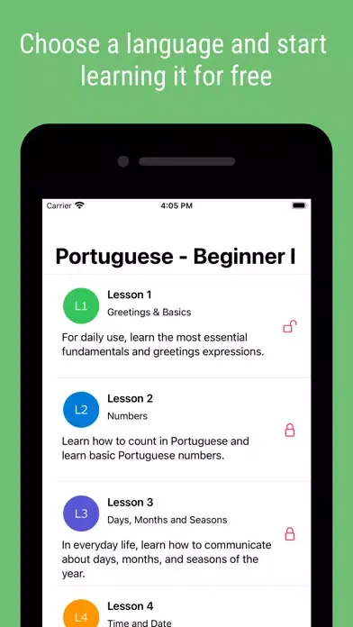 Capturas de tela do Morango Languages