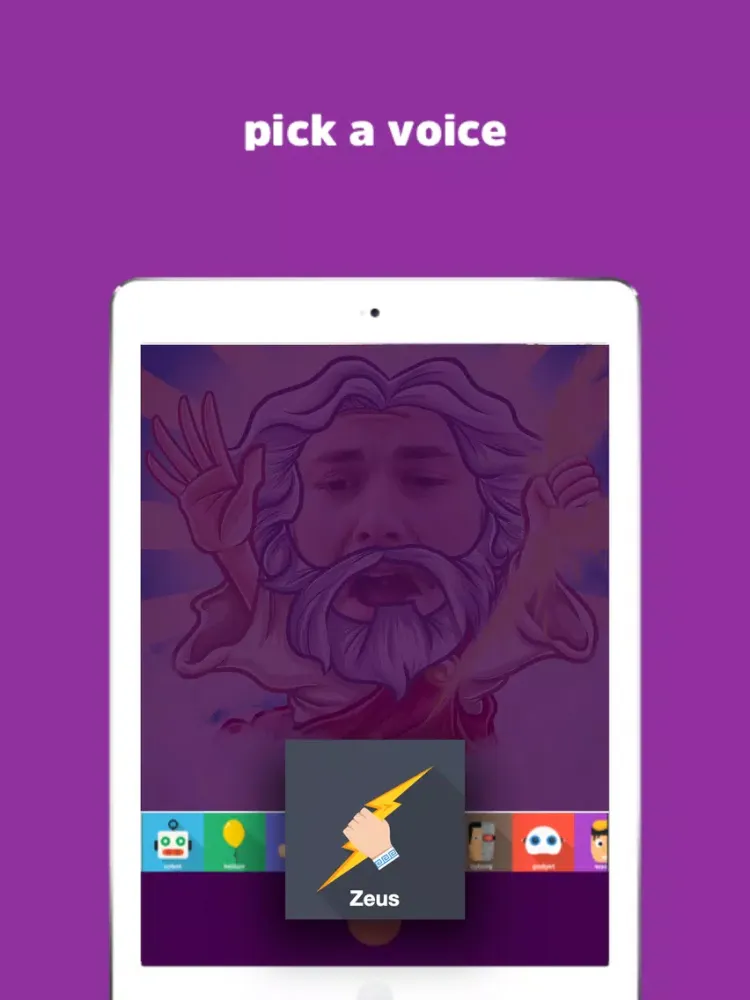 Ảnh chụp màn hình của FlipLip Voice Changer for Messenger with Helium, Robot, Echo and Face effects iPad 