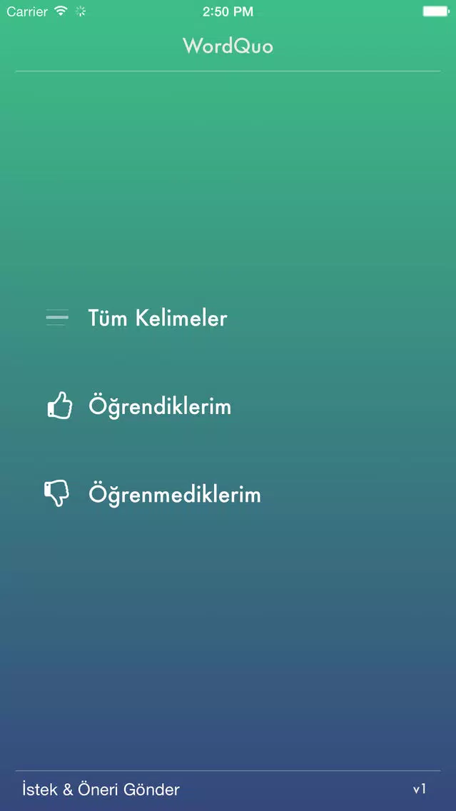 ภาพหน้าจอของ WordQuo - İngilizce Kelime Kartları