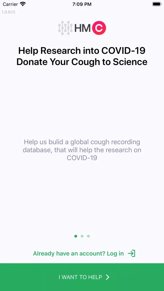 ภาพหน้าจอของ HealthMode Cough