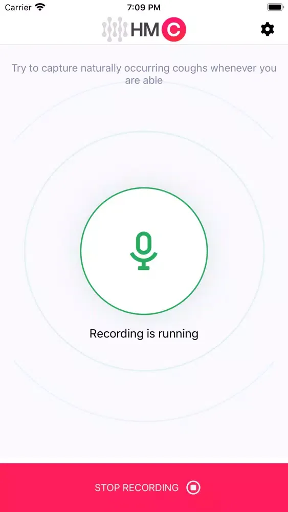 ภาพหน้าจอของ HealthMode Cough
