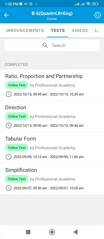 Professional Academy Screenshots