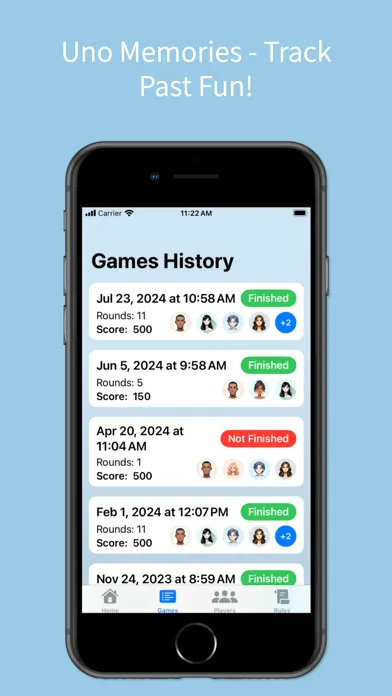 UnoTally Score Tracker for Uno سکرین شاٹس