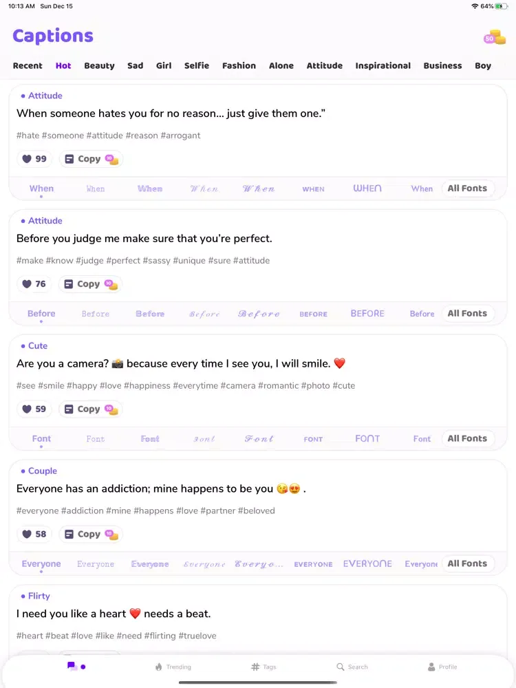 Ảnh chụp màn hình của Hashtag Expert for Tik Tok iPad 