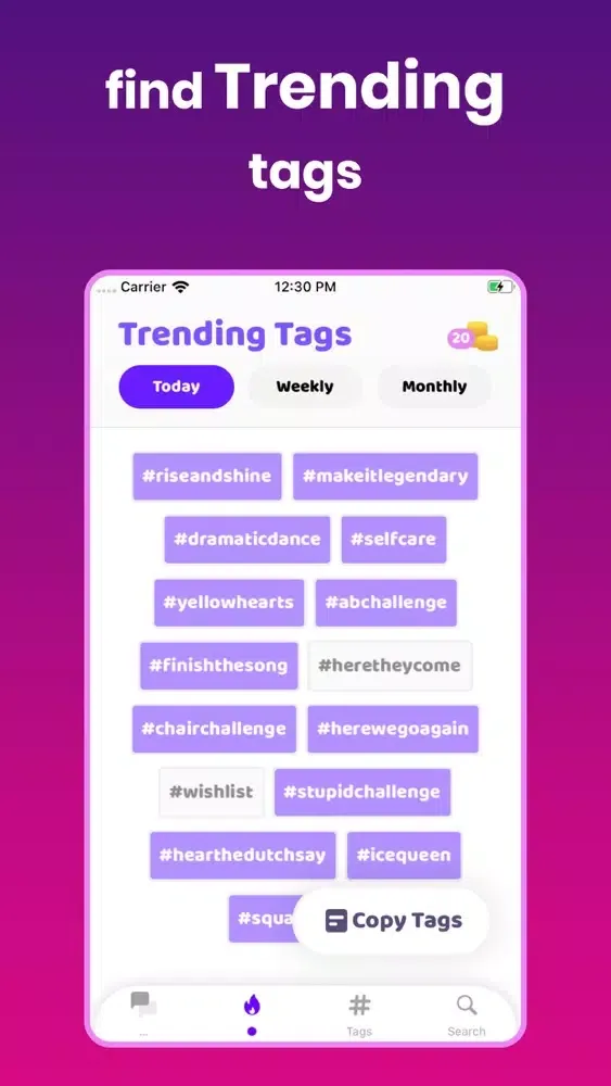 Ảnh chụp màn hình của Hashtag Expert for Tik Tok