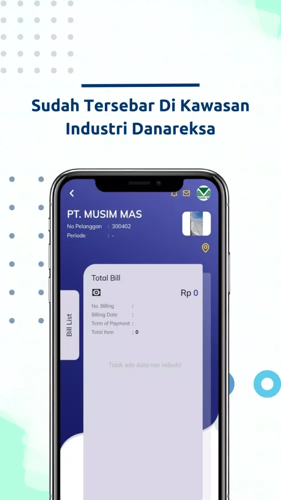 Screenshot di Tenant Apps Kawasan Industri