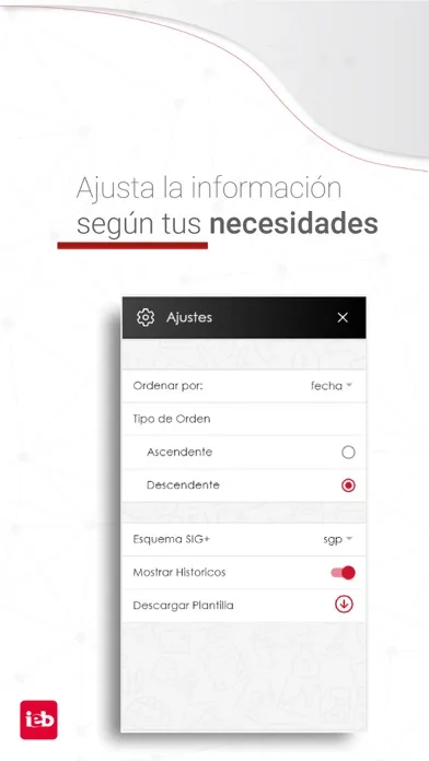 Capturas de tela do SIG+ Anticipos