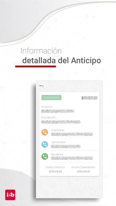 Capturas de tela do SIG+ Anticipos