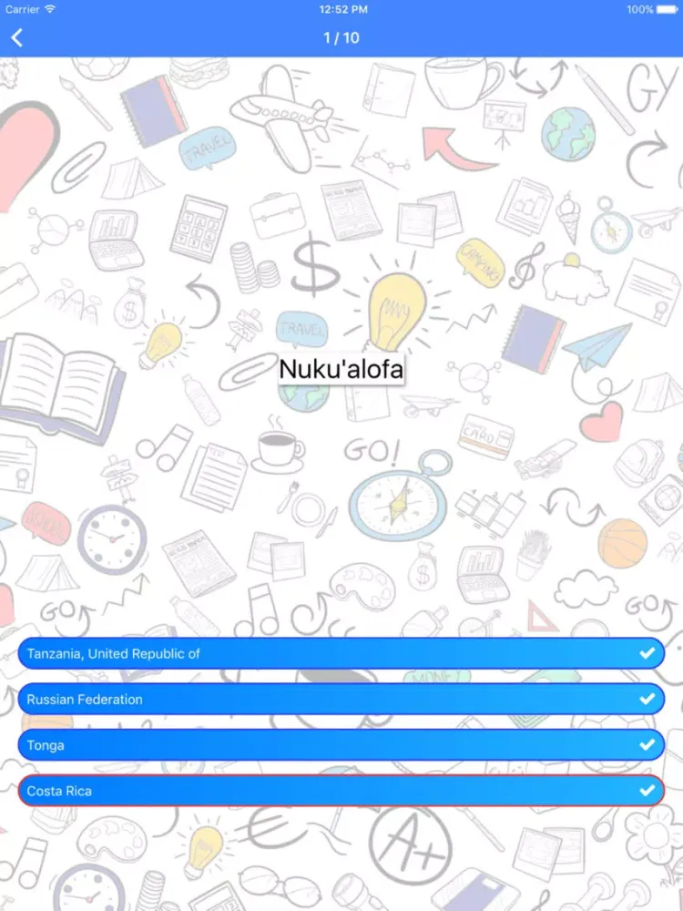 Zrzuty ekranu Geography Challenge: quiz game iPad 