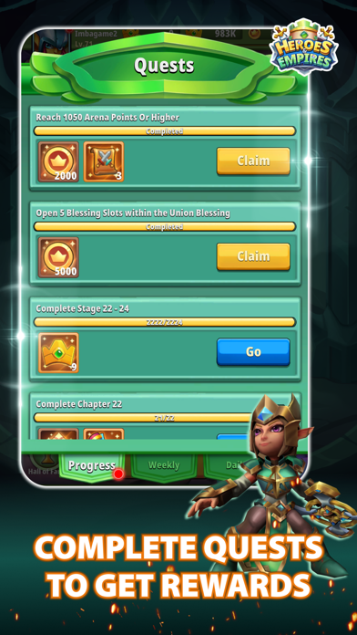 Ảnh chụp màn hình của Heroes & Empires: Idle RPG