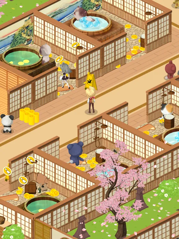 Capturas de tela do Kawaii Hot Spring: Idle Tycoon iPad 