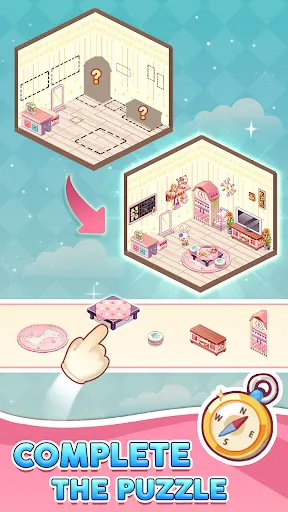 Tangkapan skrin Kawaii Puzzle: Unpacking Decor