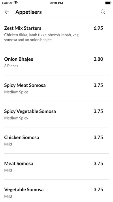 Indian Zest Chelmsford 스크린샷