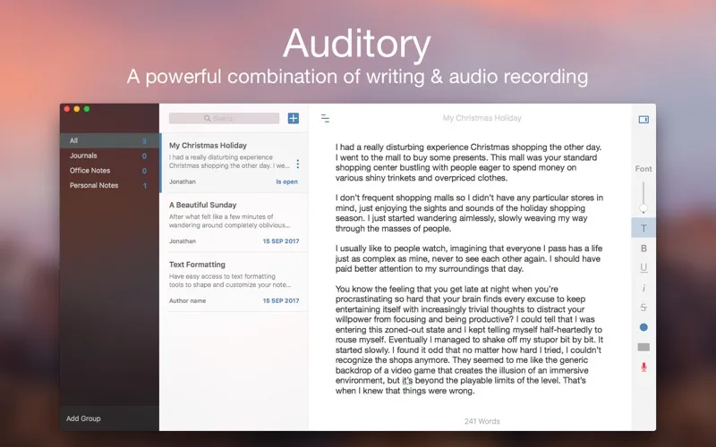 ภาพหน้าจอของ Auditory - Rec lecture & notes