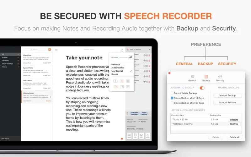 Captures d'écran de Speech Recorders