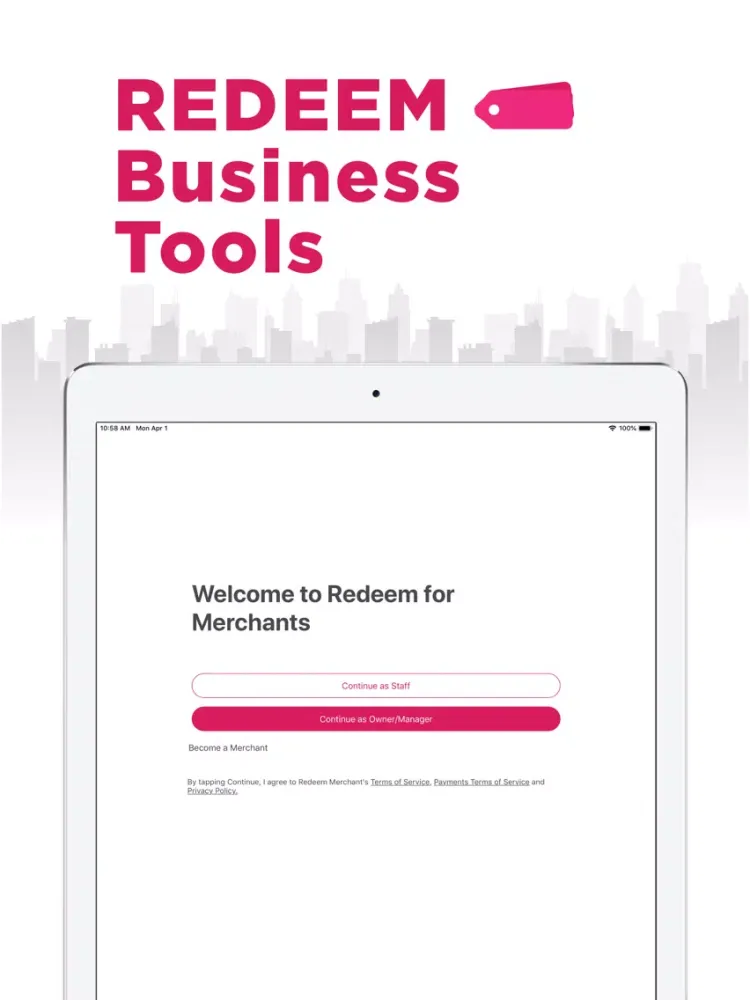 Redeem for Business iPad  Screenshots