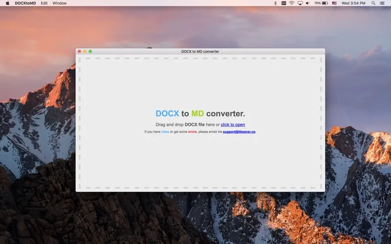 Скриншоты DOCXtoMD converter