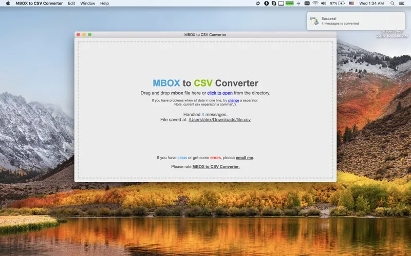 MBOX to CSV Converter Screenshots