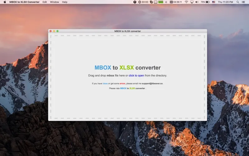 MBOX To XLSX Converter スクリーンショット