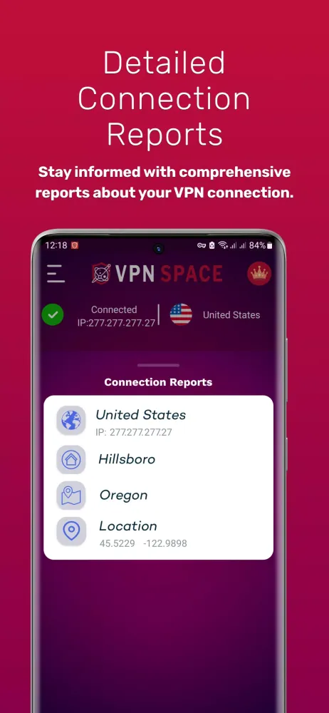 Tangkapan skrin VPN Space