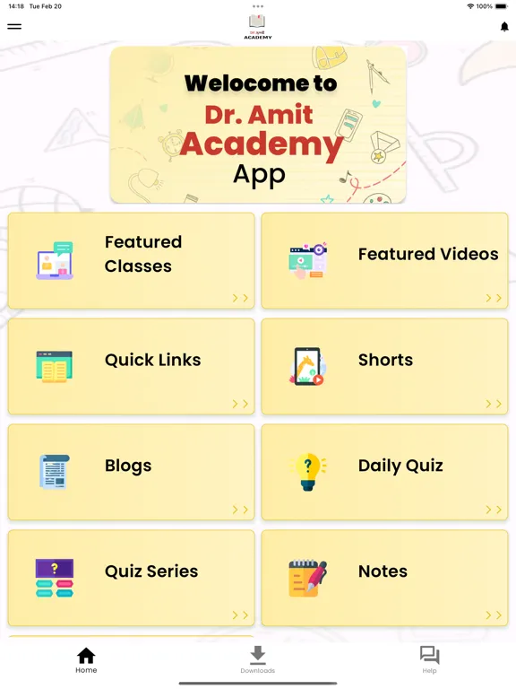 Tangkapan layar Dr Amit Academy iPad 