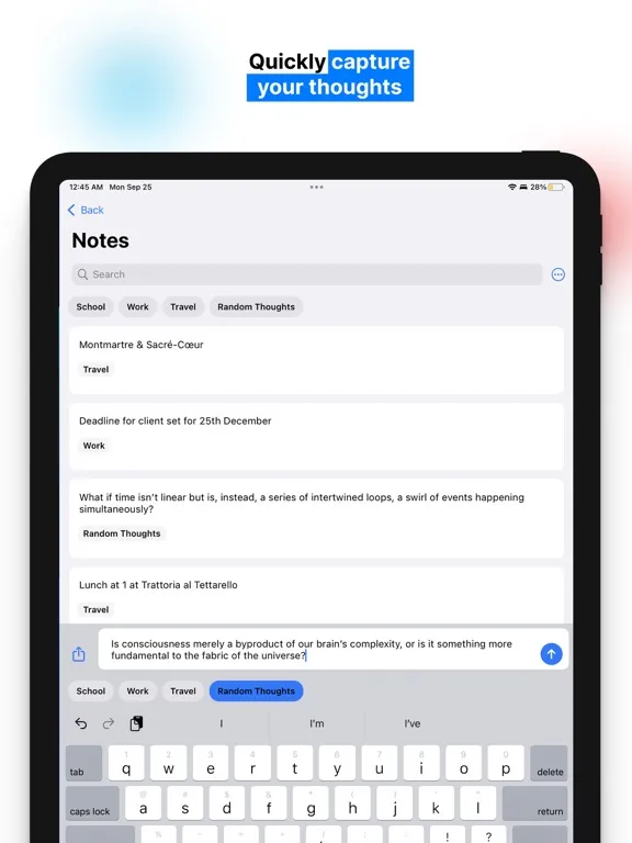 Ảnh chụp màn hình của Jot: Simple Notes with Tags iPad 