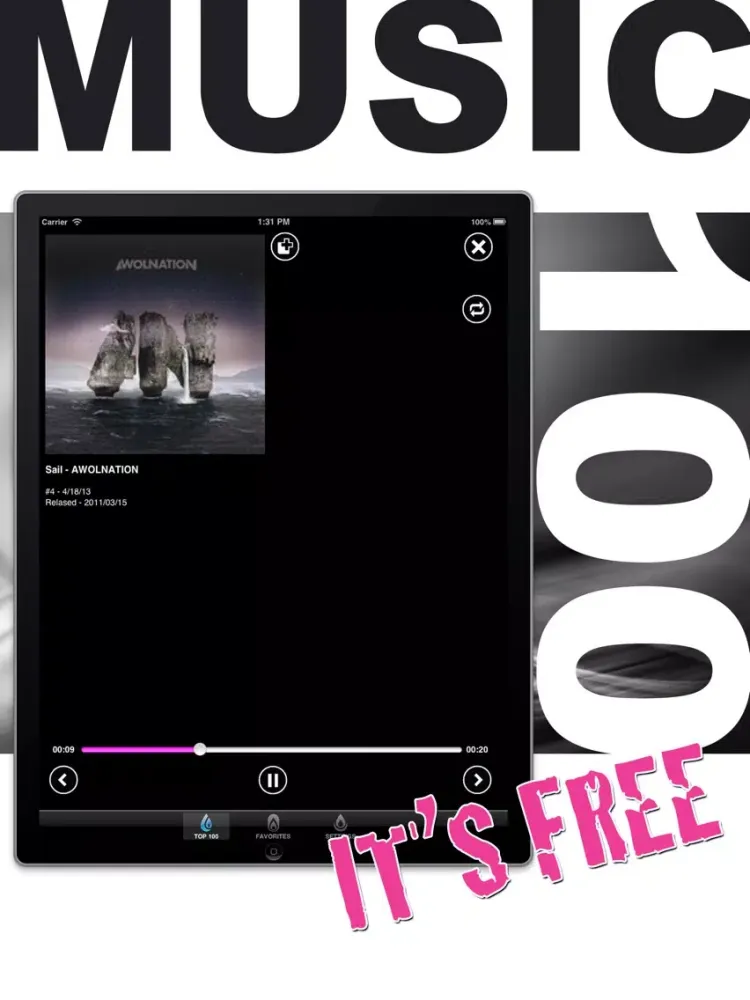 Capturas de pantalla de Music Top 100 Charts iPad 